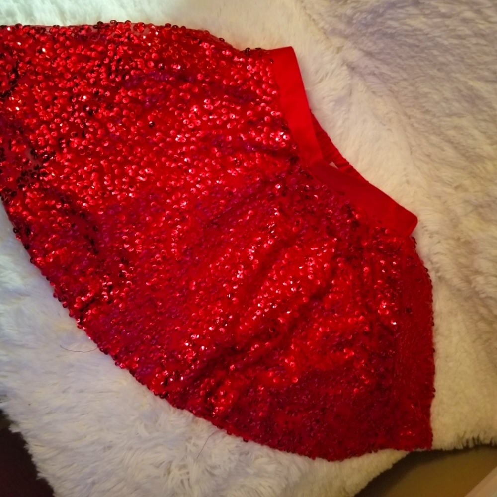 Beautiful red sequined skirt